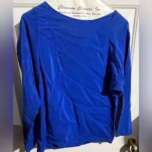 Chic Sapphire Blue Long Sleeve Women's Top